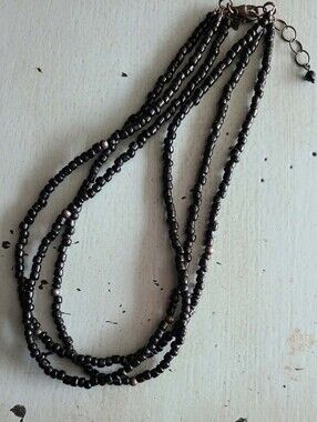 Silpada Multi-Strand Black And Silver Beaded Necklace